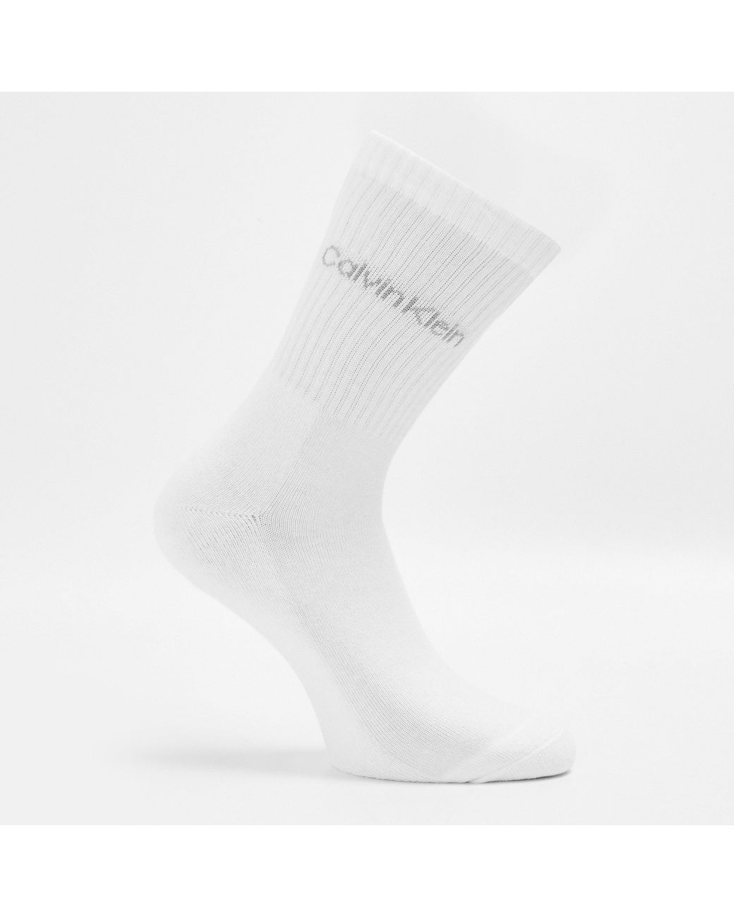 Calvin Klein White Ck Logo Crew Socks 3-Pack