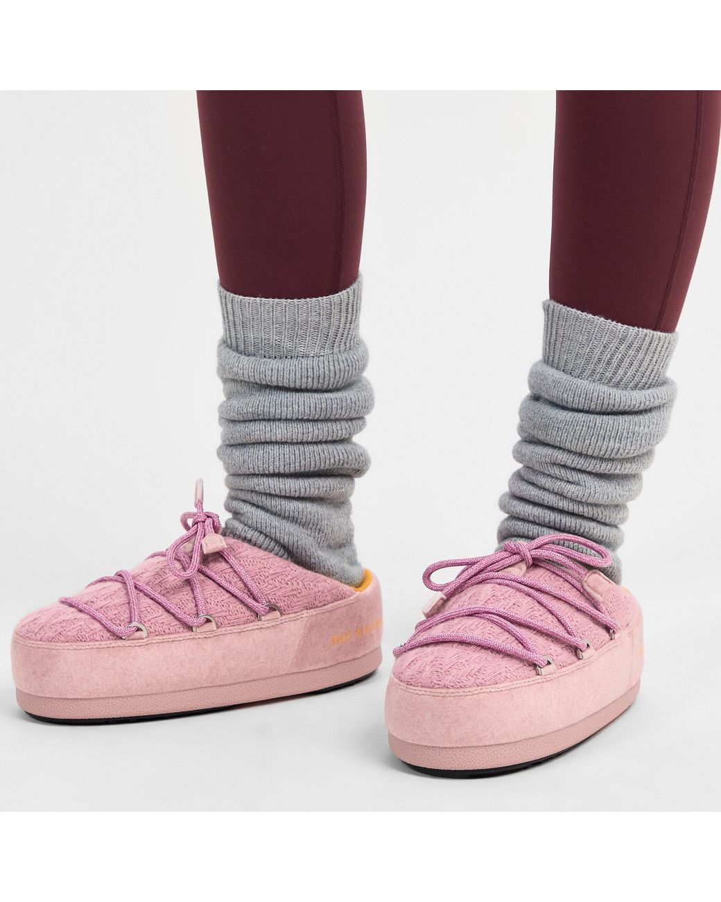 Moon Boot Pink Knitted Snow Boots