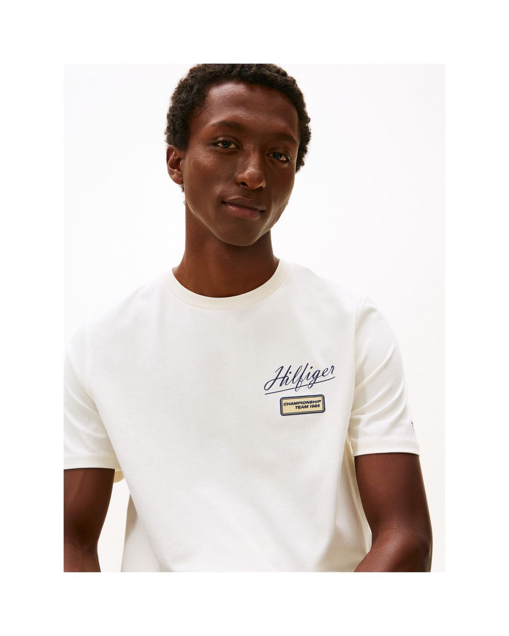 Tommy Hilfiger White Modern Athletic Badge T-Shirt for men