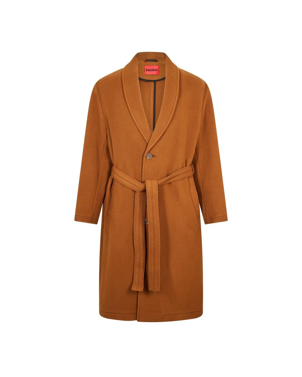 HUGO Brown Overcoat for men