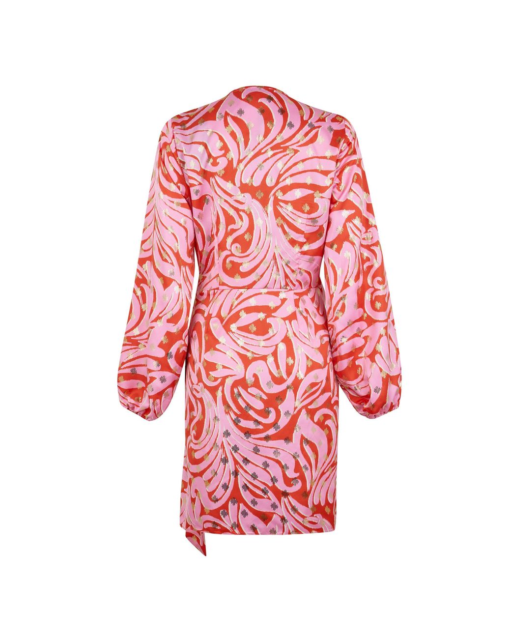 Never Fully Dressed Red Mini Vienna Swirl Wrap Dress