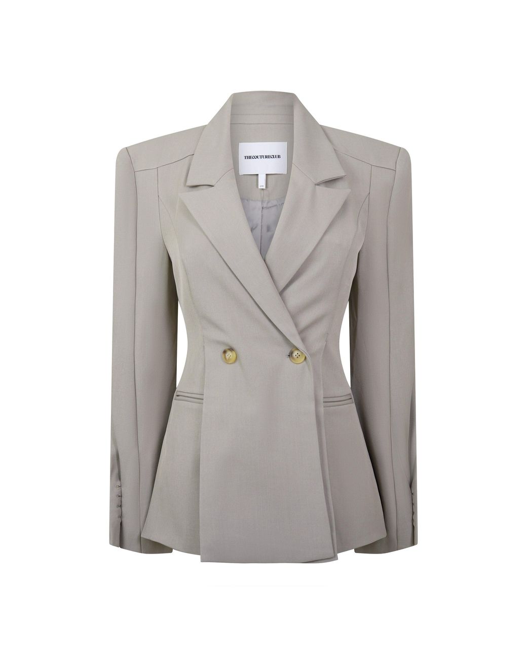 The Couture Club Gray Couture Cinch Blazer Ld71