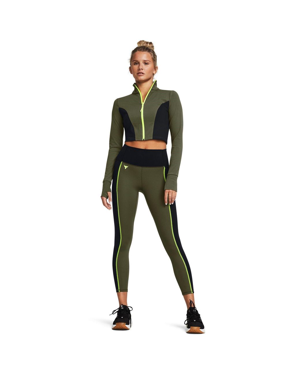 Under Armour Green Project Rock Cropped Gym Jacket