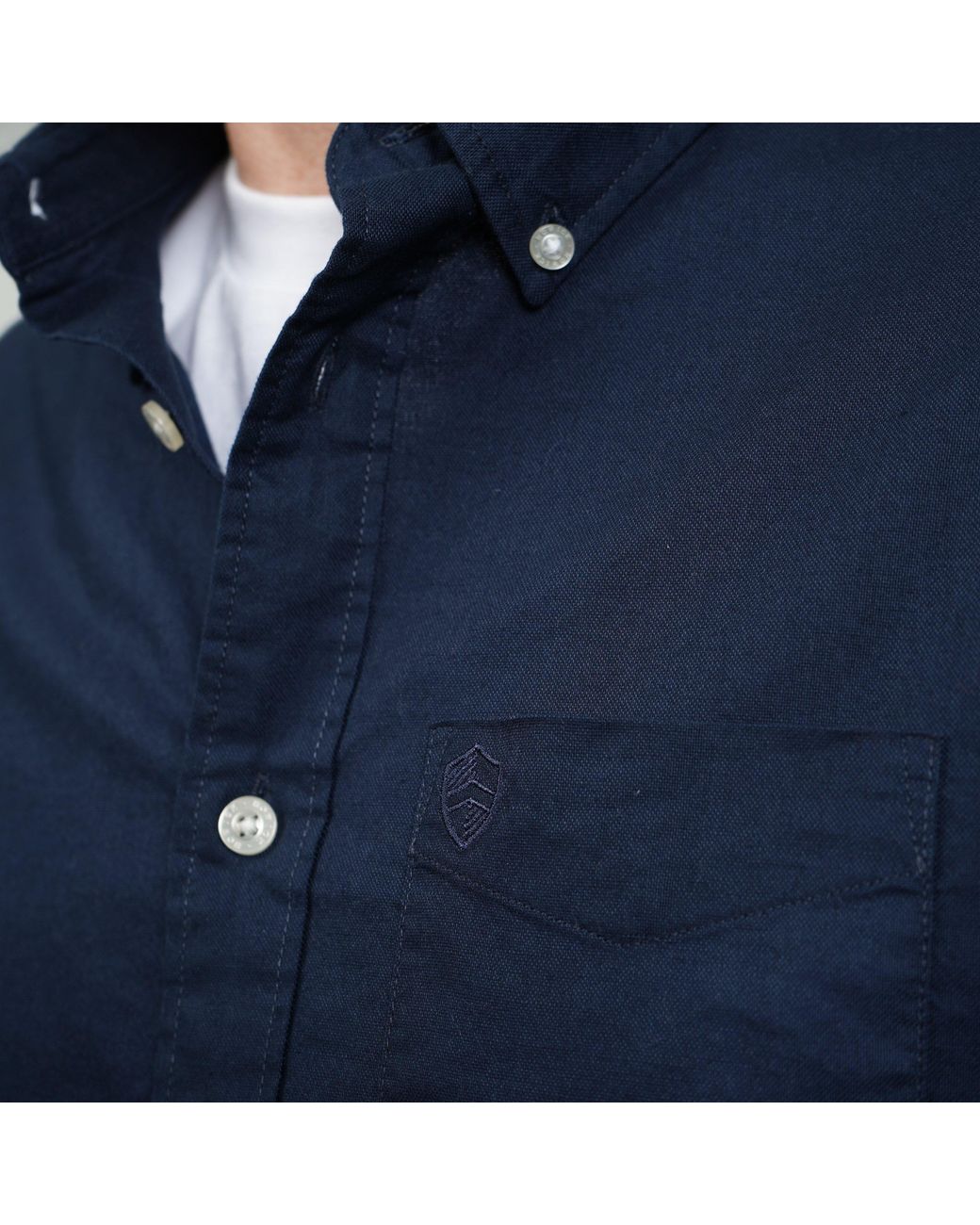 Howick Blue Classic Oxford Long Sleeve Shirt for men