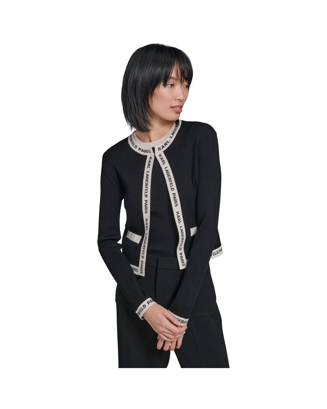 Karl Lagerfeld Black Sportswear Cardigan