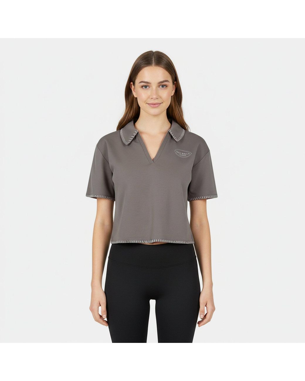 Jack Wills Gray Jw Short-Sleeve Polo Shirt