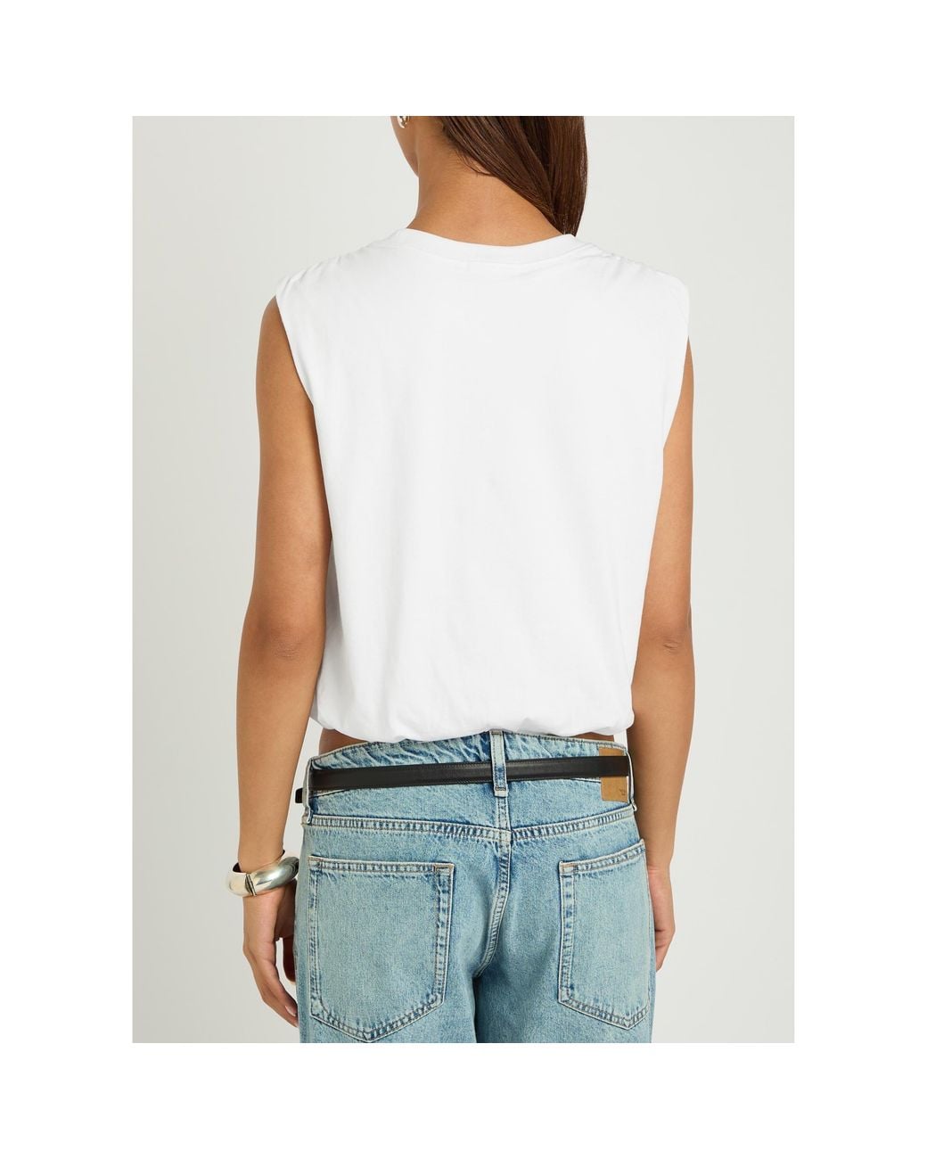 Rag & Bone White Mica Bubble Cotton Tank Top