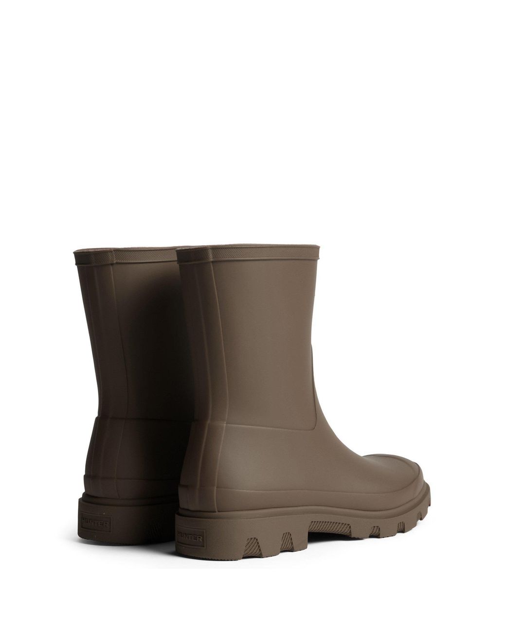 Hunter Brown Downpour Short Waterproof Wellingtons for men
