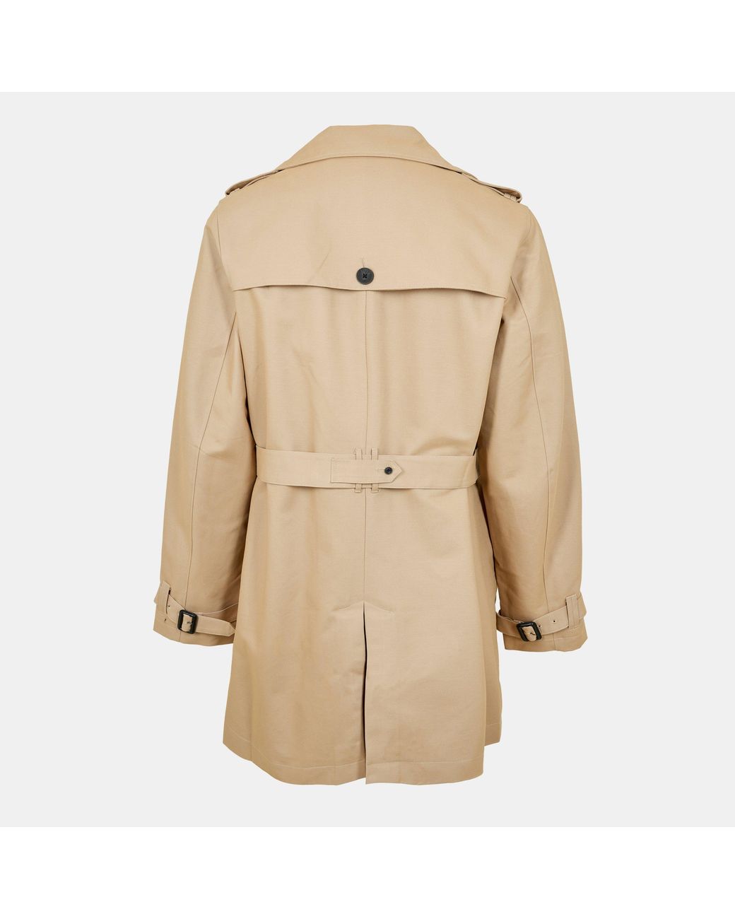 Jack Wills Natural Cotton Water Resistant Mid-Length Long Sleeve Trench Coat for men
