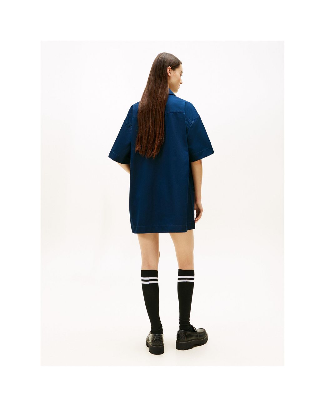 Tommy Hilfiger Blue Pokt Mini Shirt Dress