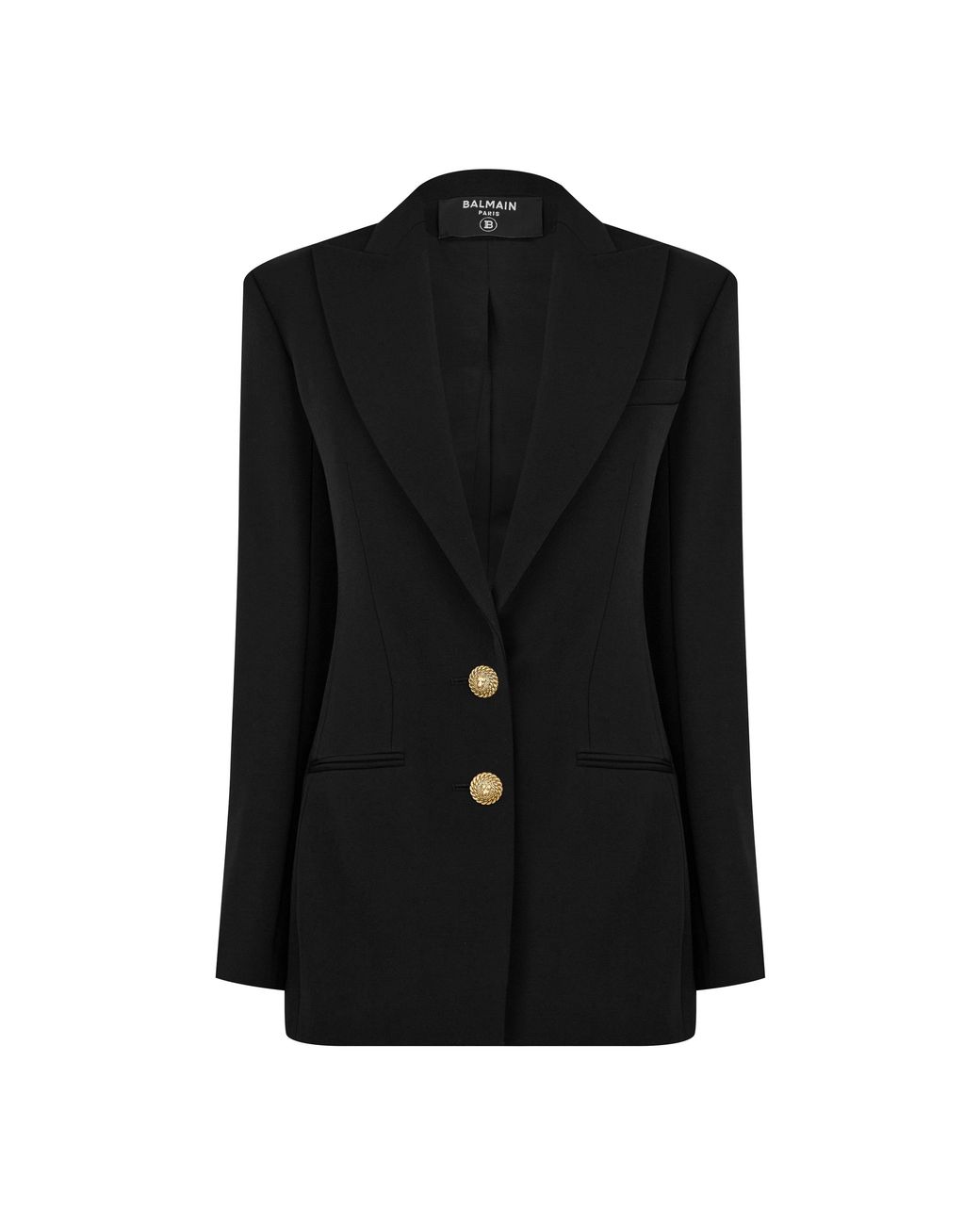 Balmain Black Single-Breasted-Tone Button Long Sleeve Blazer