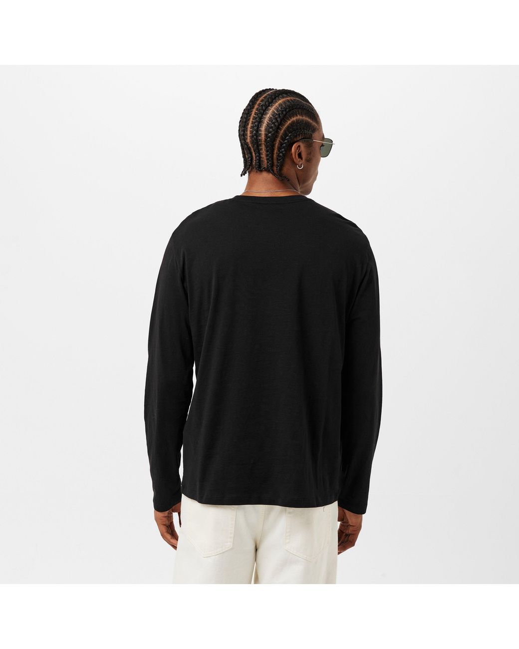 ARMANI EXCHANGE Black Long Sleeve Slim Fit T-Shirt for men
