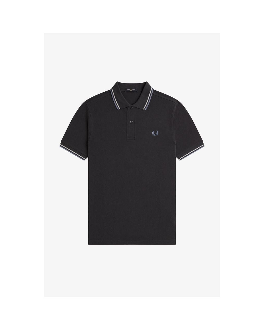 Fred Perry Black Short Sleeve Twin Tipped Polo Shirt for men