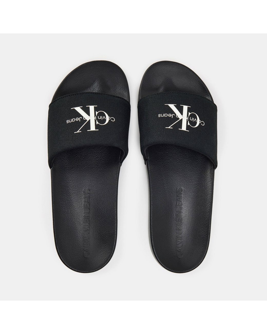 Calvin Klein Black Logo Sliders