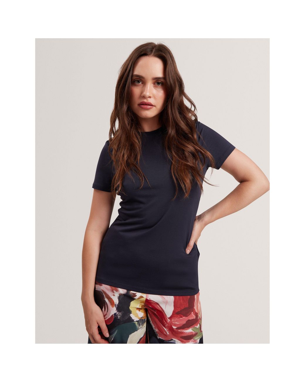Ted Baker Blue Plain Slim Fit T-Shirt