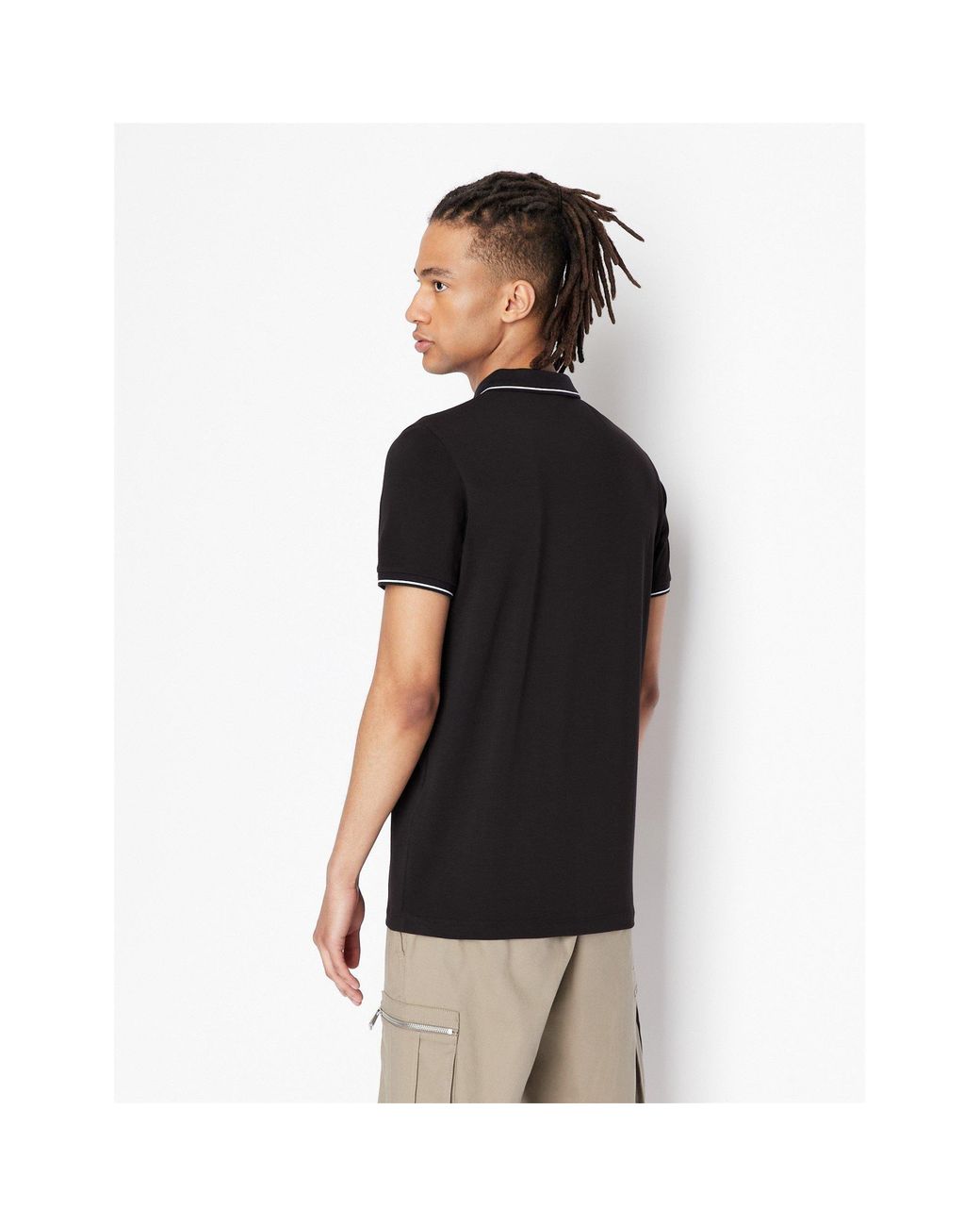 ARMANI EXCHANGE Black Polo for men