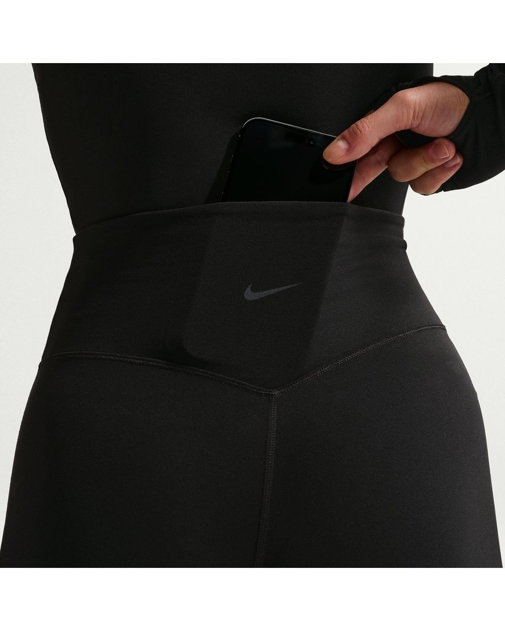 Nike Black Zenvy Flared High-Waisted Skinny-Fit Leggings