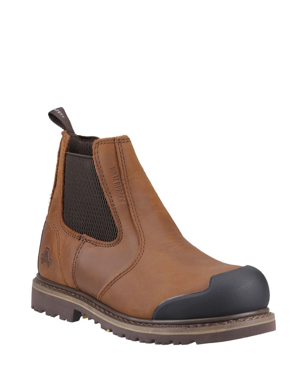 Amblers Safety Brown Fs225 Goodyear Welted Waterproof Pull On Chelsea S for men
