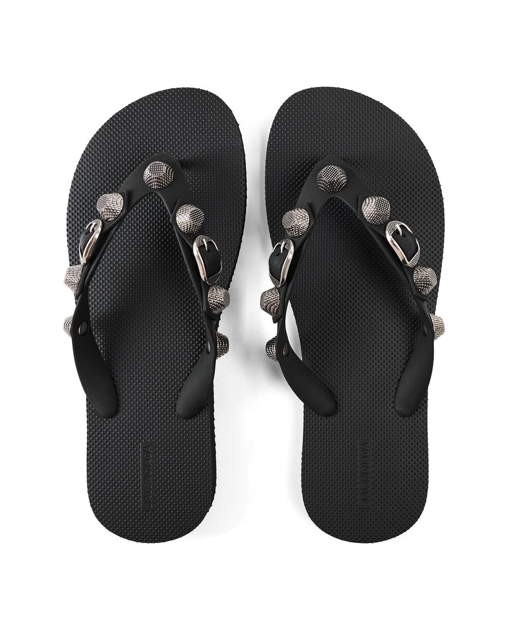Balenciaga Black Bal Cagole Cagole Design Flip Flops