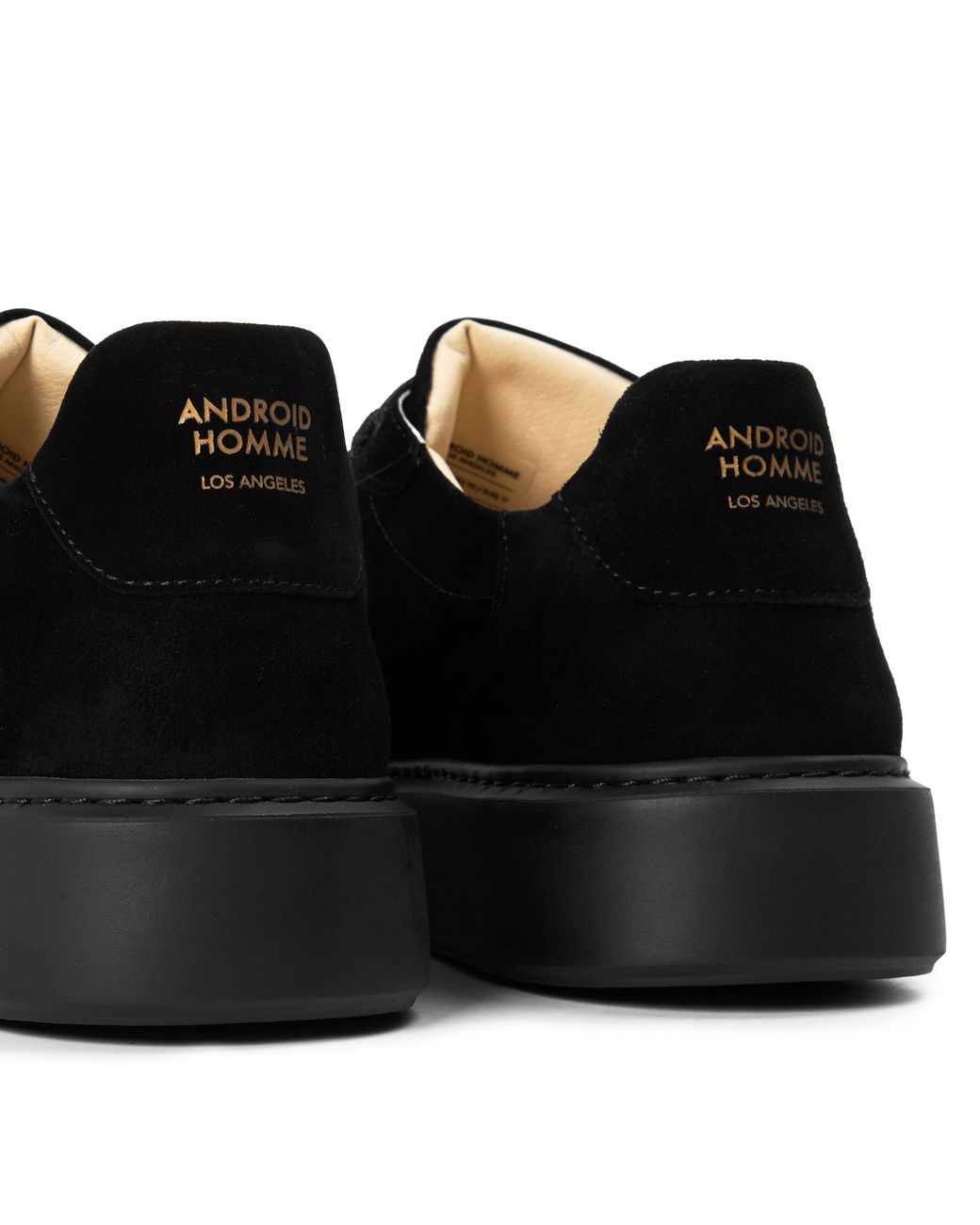 Android Homme Black Manhattan Suede Low-Top Trainers for men