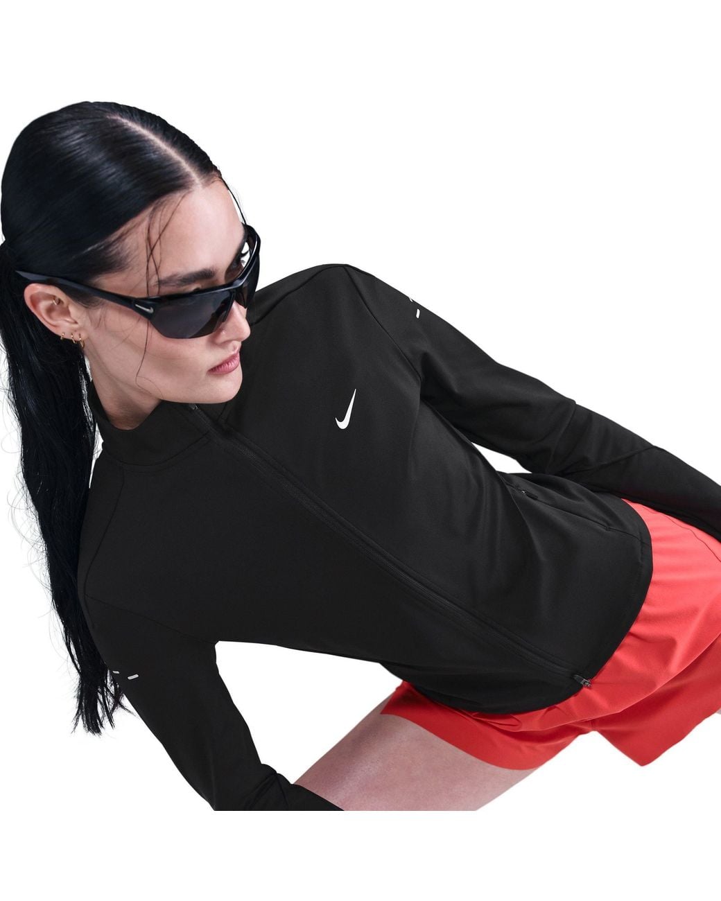 Nike Black Swift Full Zip Long Sleeve Running Top