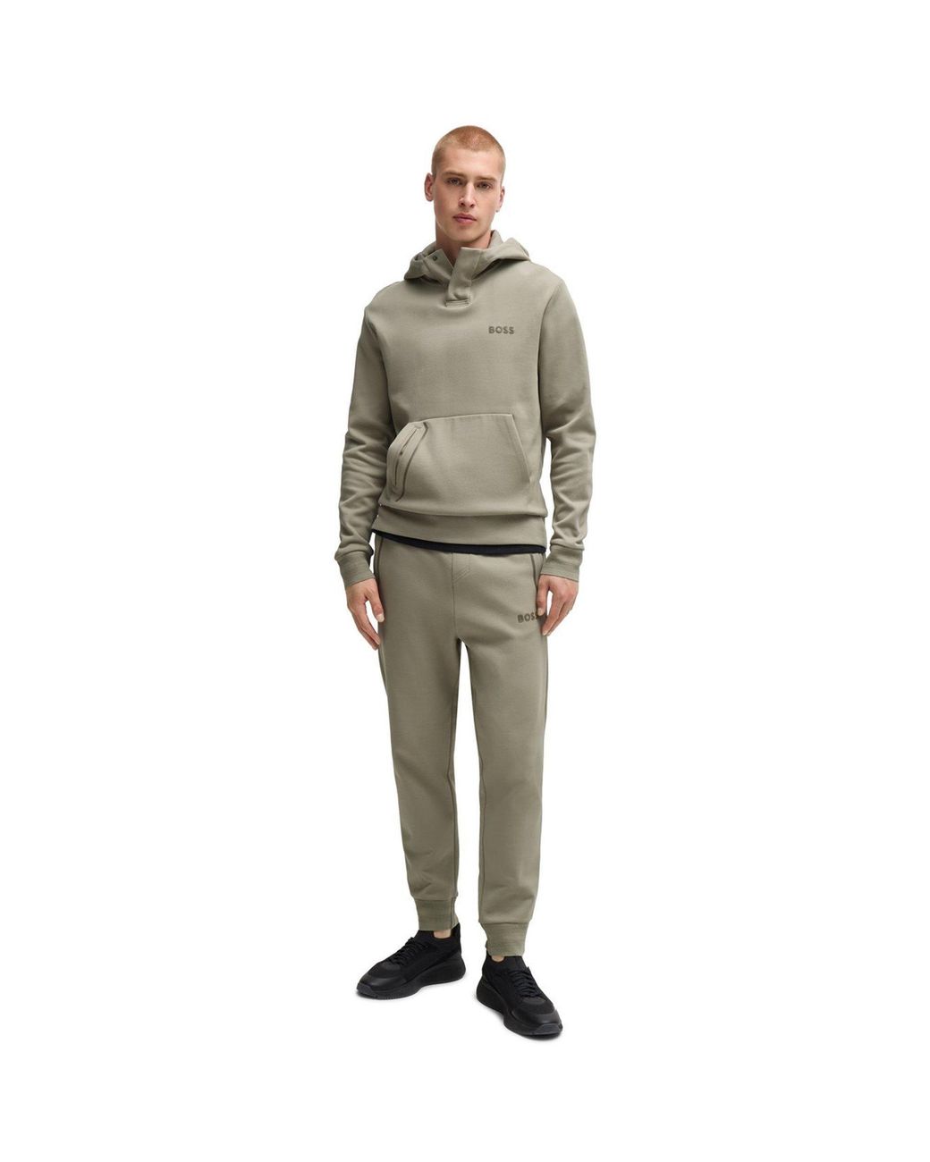 Boss Gray Signature Logo Jogging Bottoms (Hadiko Mirror) for men