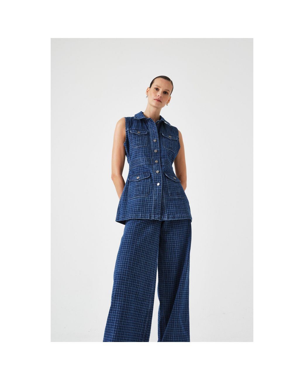 seventy + mochi Blue Ani Peplum Top