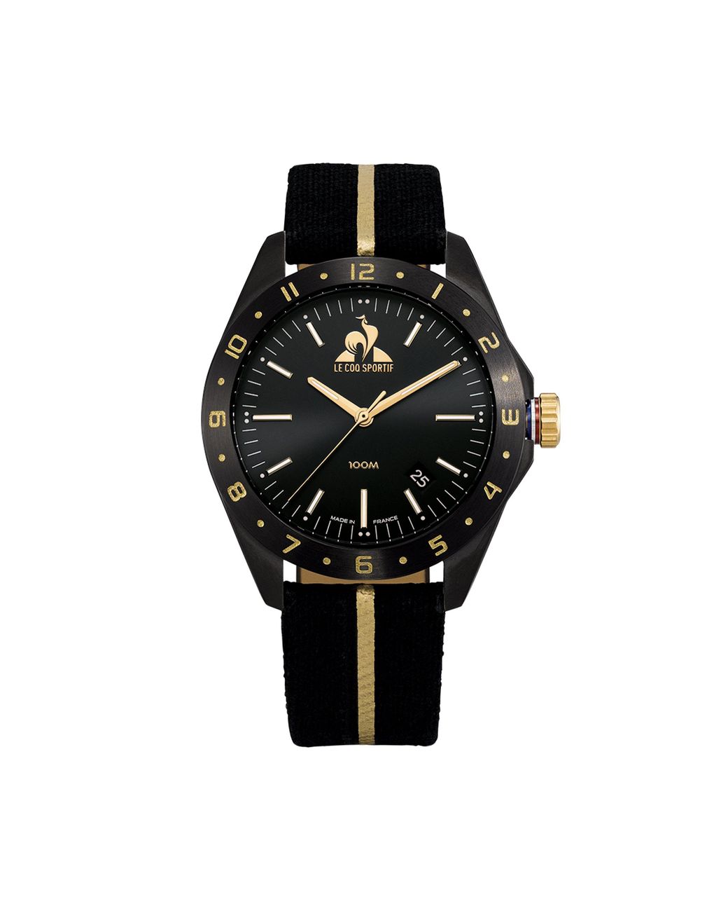 Le Coq Sportif Black Dor Quartz Date Textile Watch