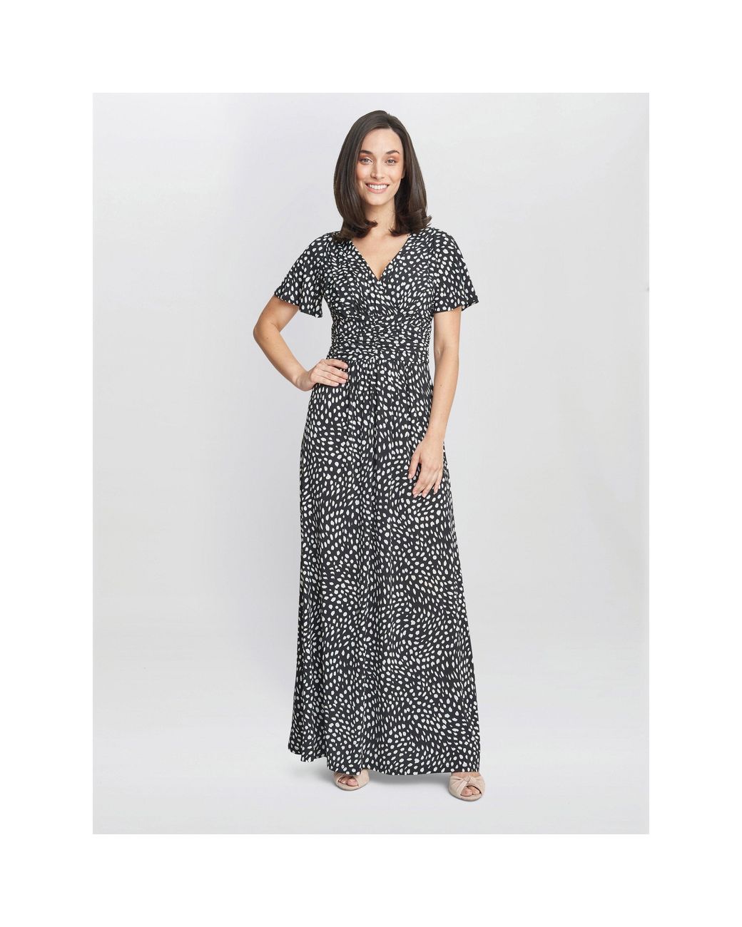 Gina Bacconi Gray Gia Jersey Maxi Dress