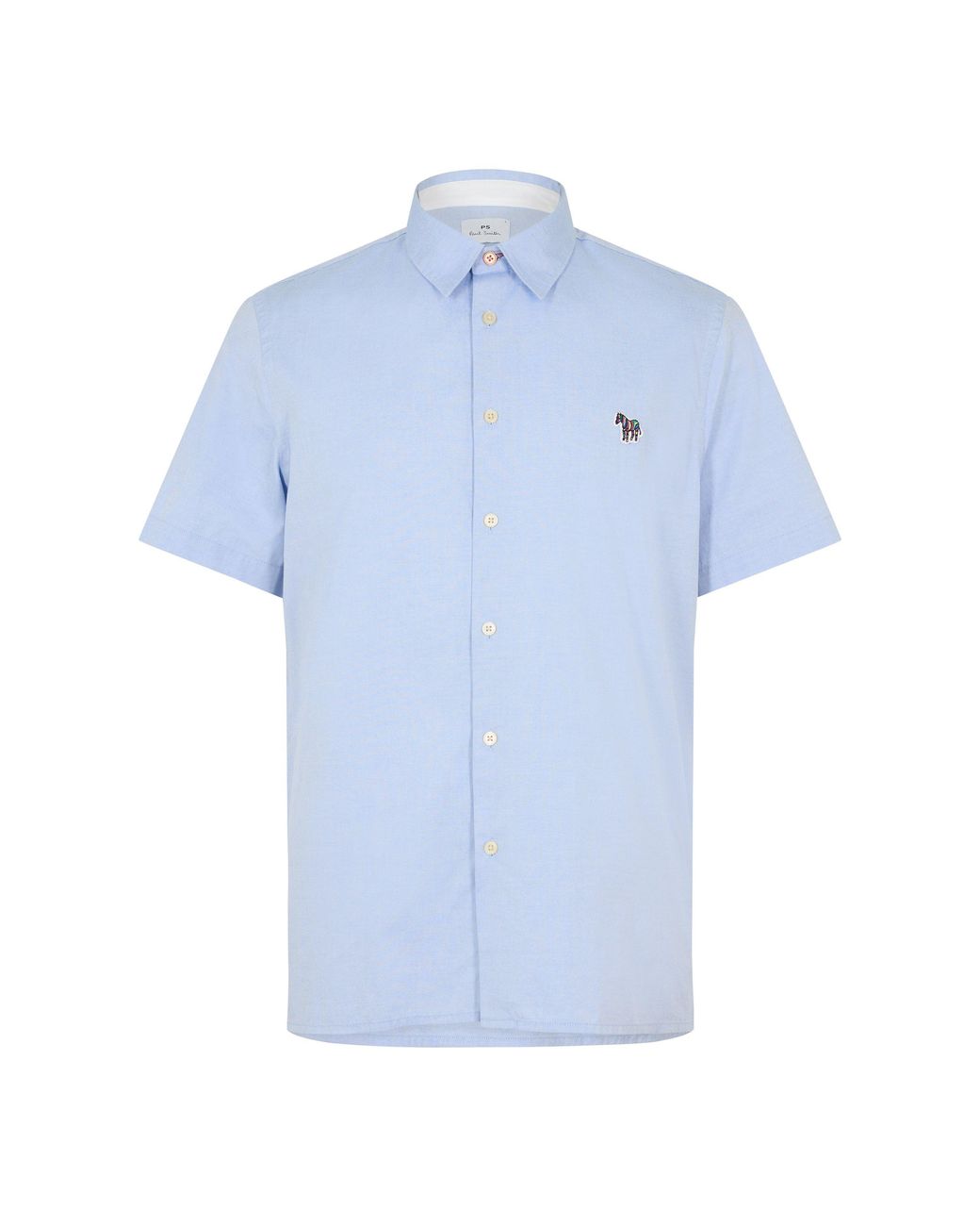 Paul Smith Blue Short-Sleeve Plain Shirt for men