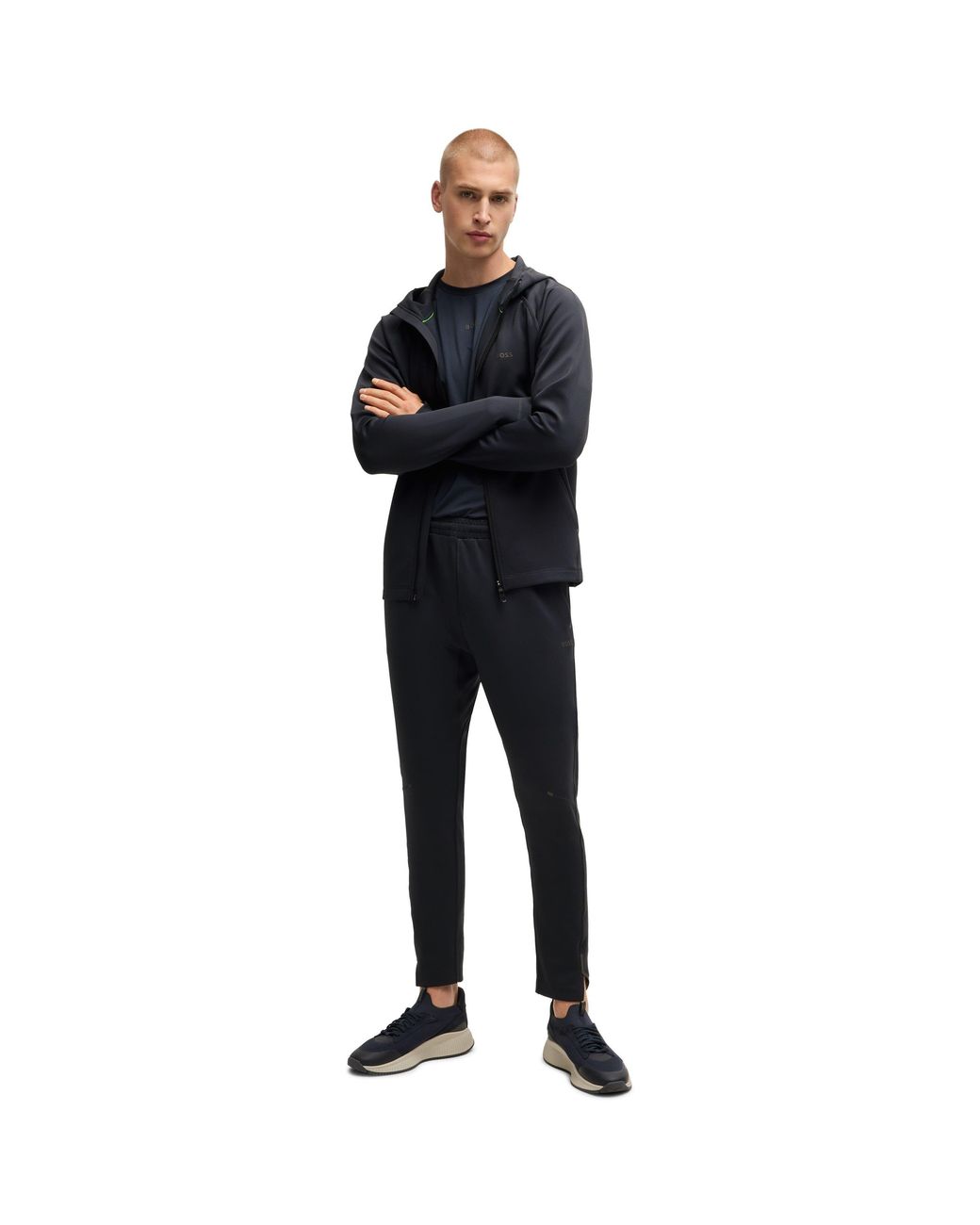 Boss Blue Sicon Active Moisture-Wicking Tracksuit Top for men