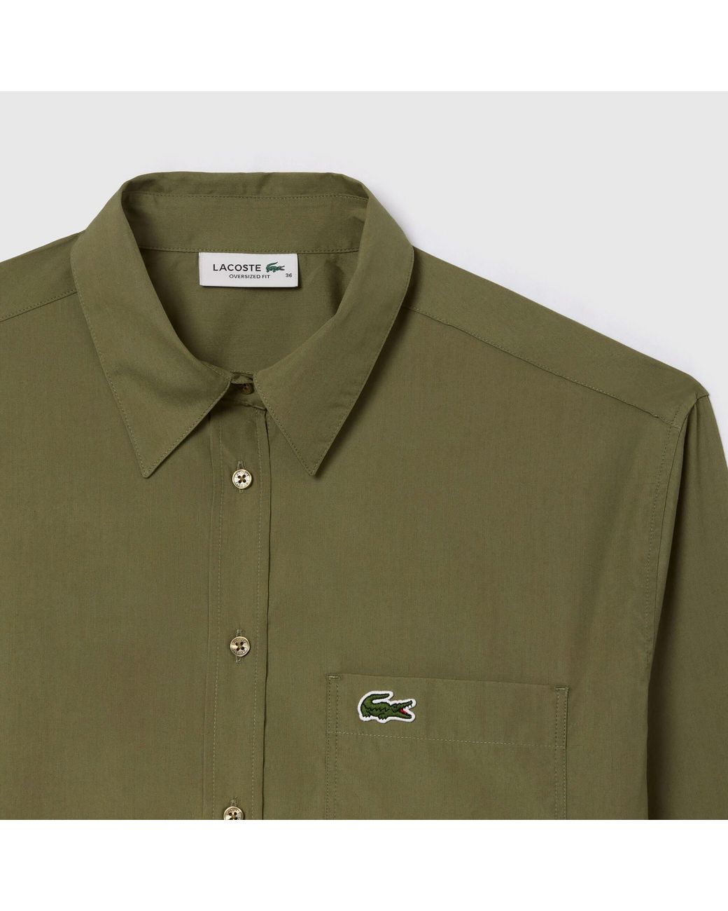 Lacoste Green Oversized Poplin Shirt