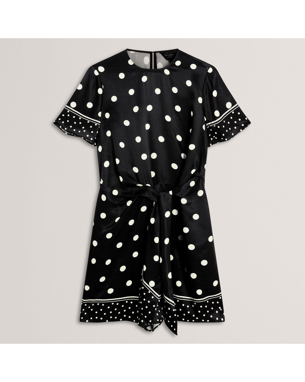 Ted Baker Black Polka Dot Printed Playsuit