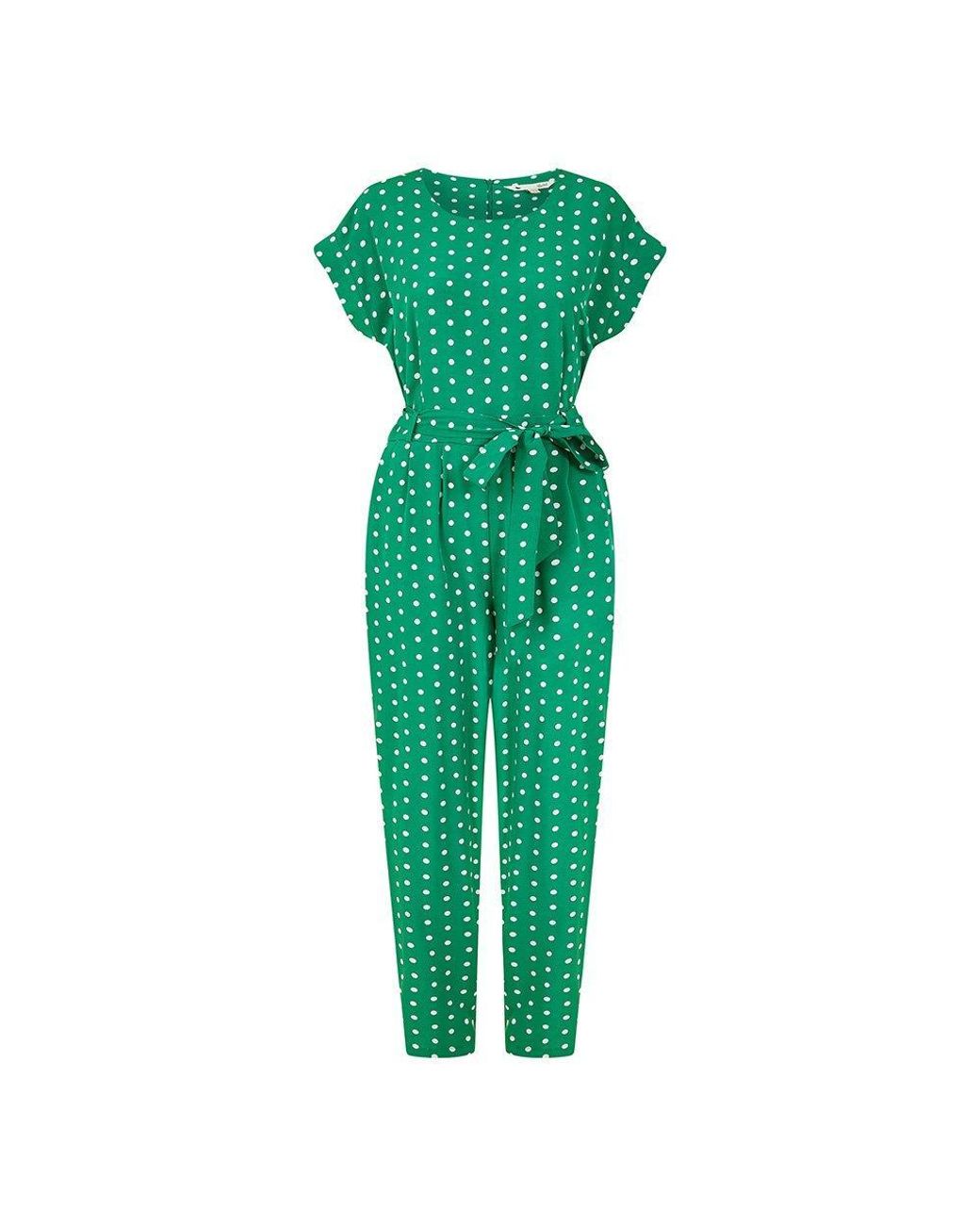 Yumi' Green Spot Print Jumpsuit