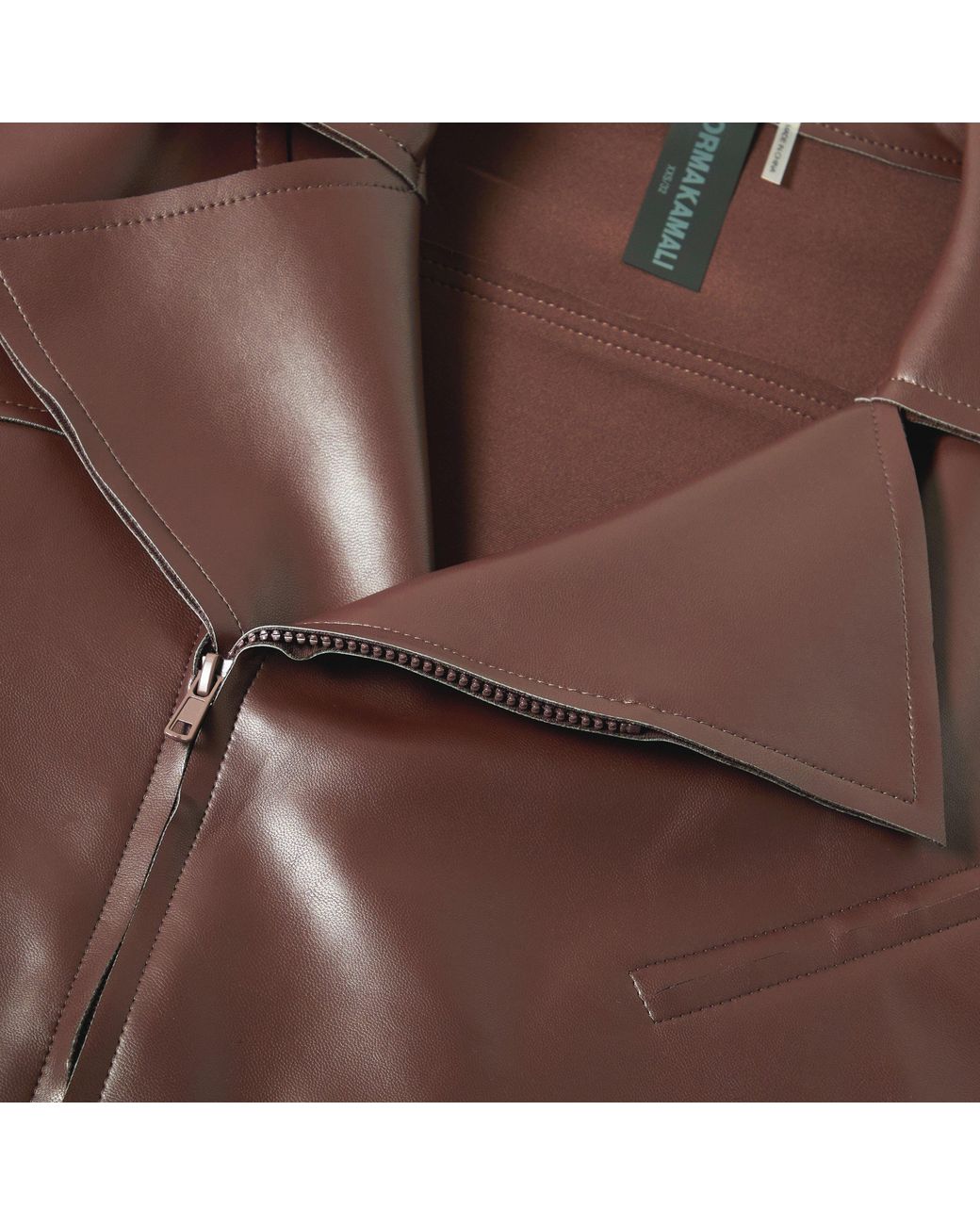 Norma Kamali Brown Moto Bomber Jacket