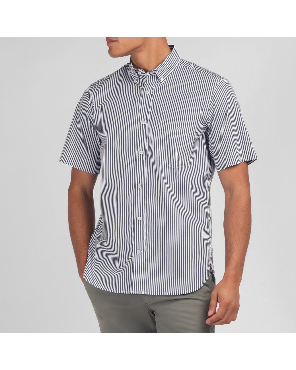 Eden Park Gray Dark Striped Shirt for men