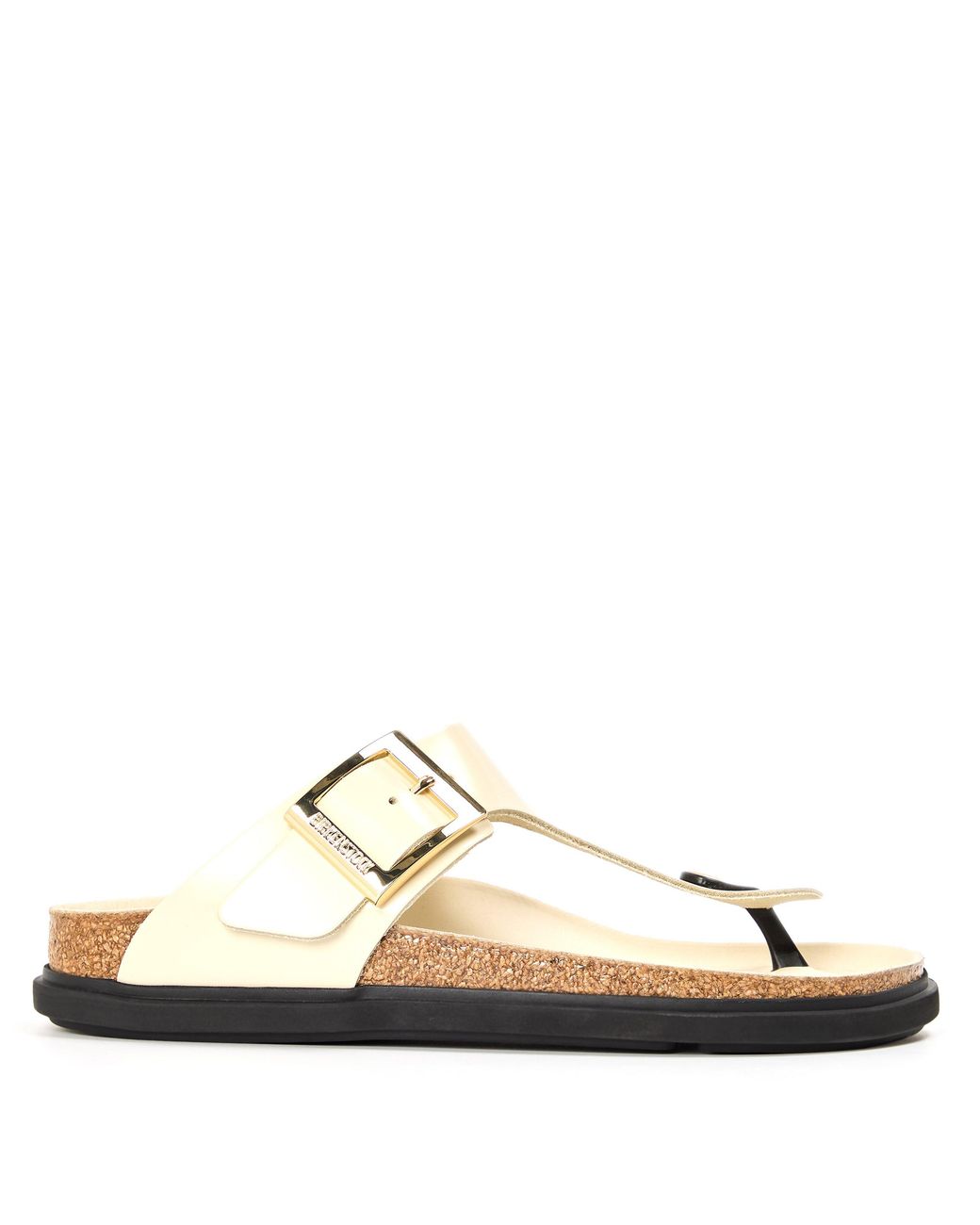 Birkenstock Natural Gizeh High Shine Flat Sandals
