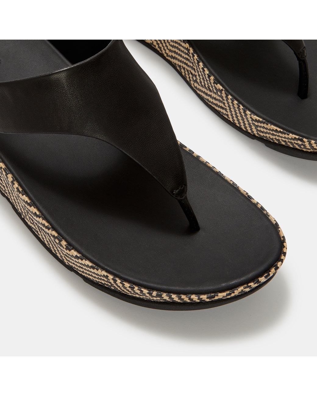 Fitflop Black Lulu Lux Graphic-Weave Sandals