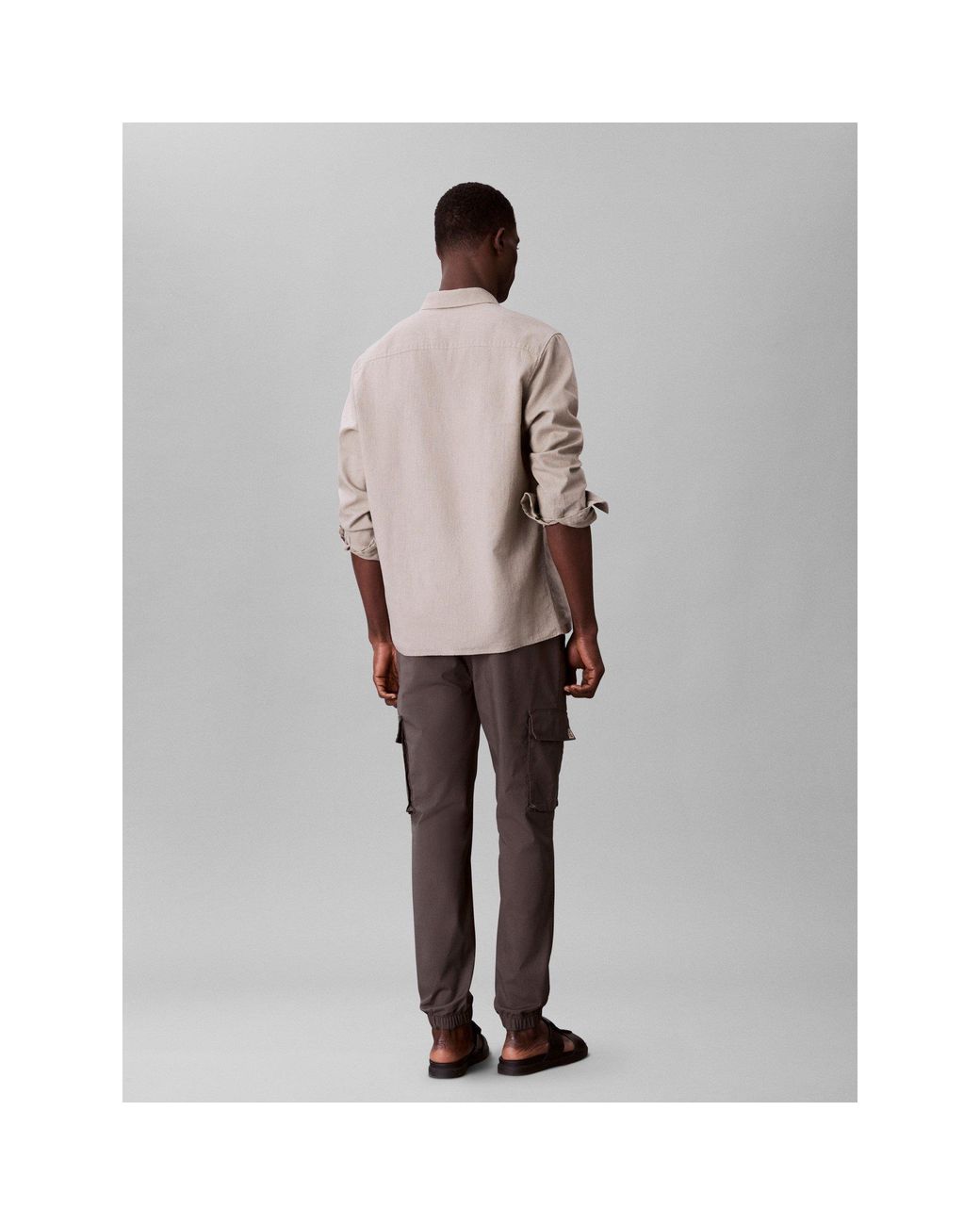 Calvin Klein Gray Skinny Cargo Trouser for men