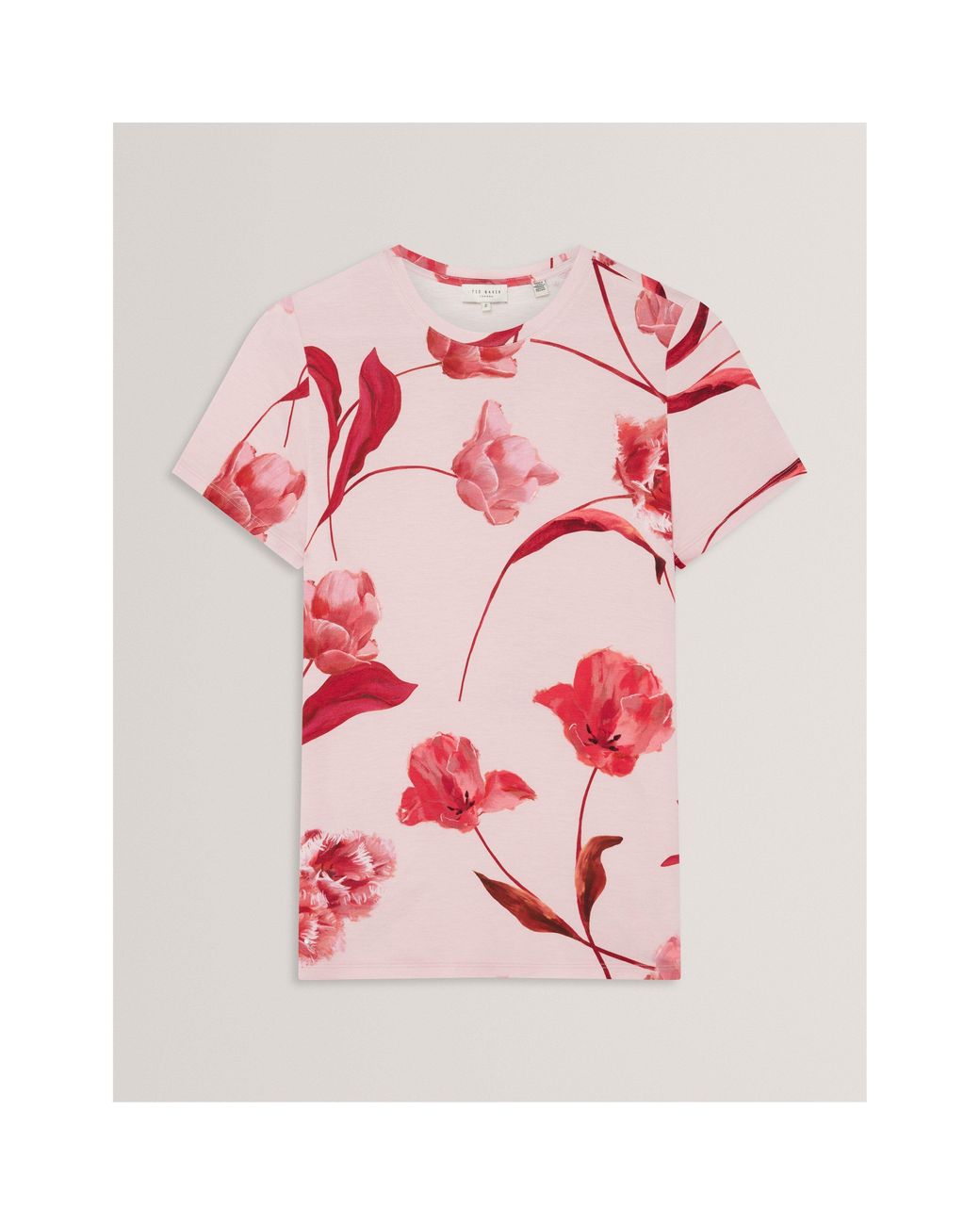 Ted Baker Pink Printed Slim Fit T-Shirt