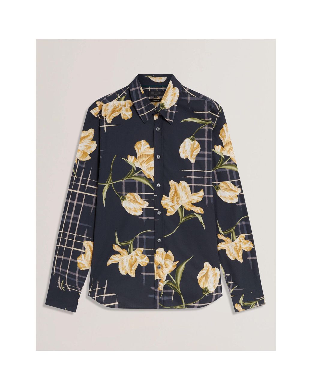 Ted Baker Blue Long Sleeve Patterned Shirt for men