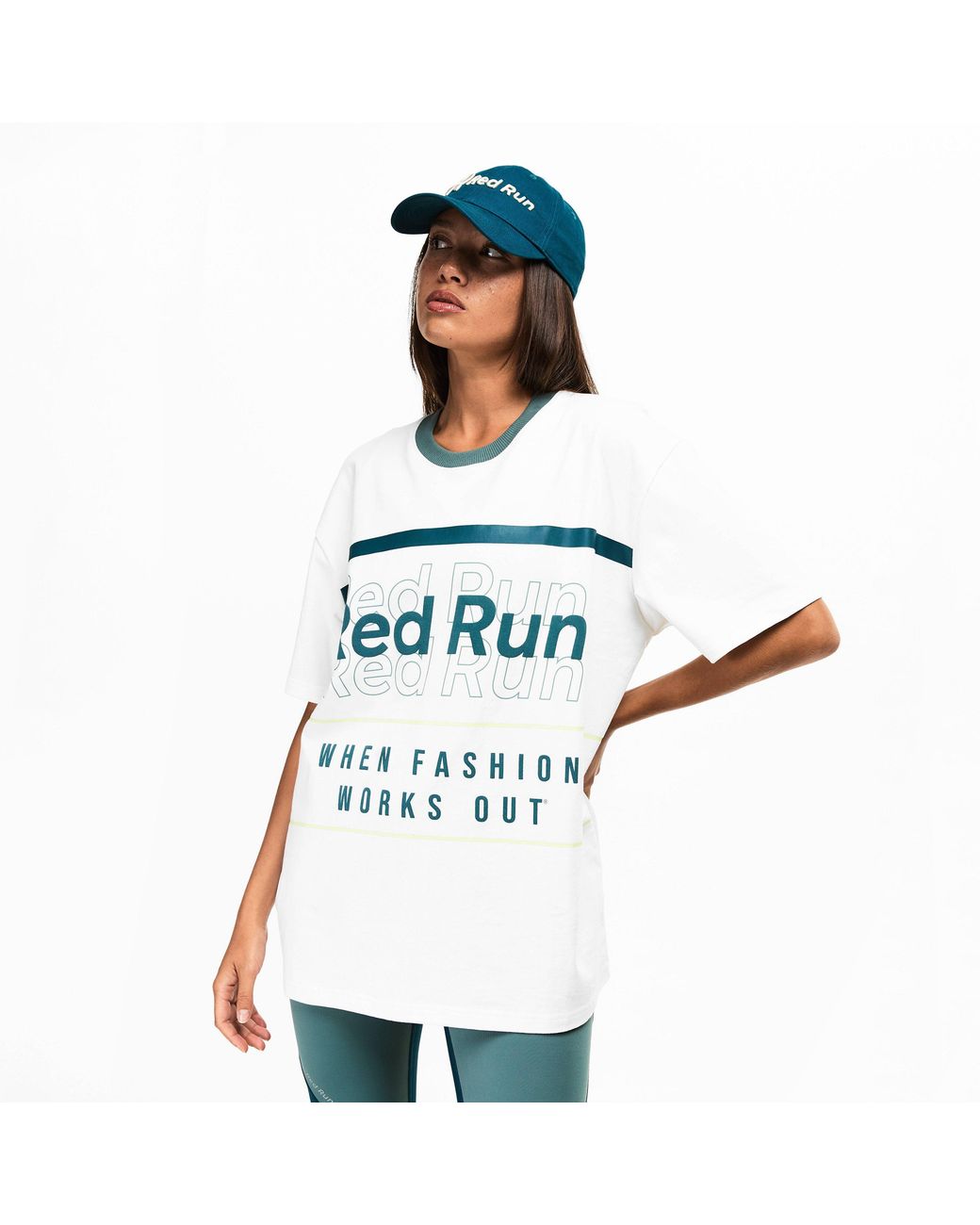 Red Run Blue Skyline Oversized Graphic T-Shirt