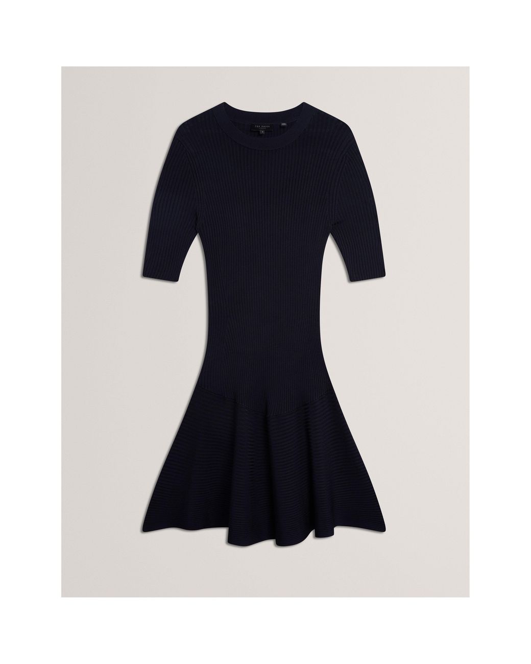 Ted Baker Blue Short-Sleeve Knitted Jumper Dress