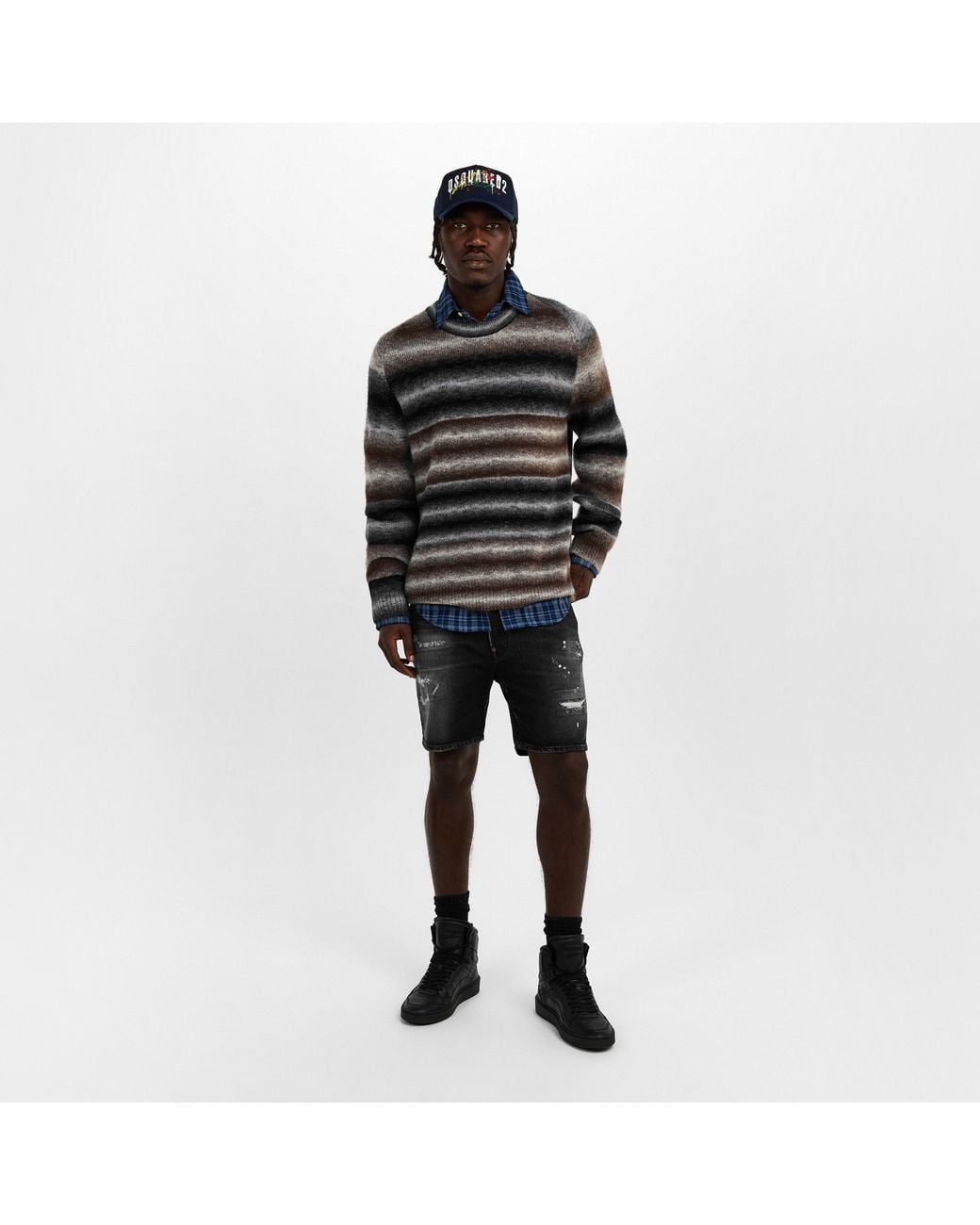 DSquared² Gray Marine Shorts for men