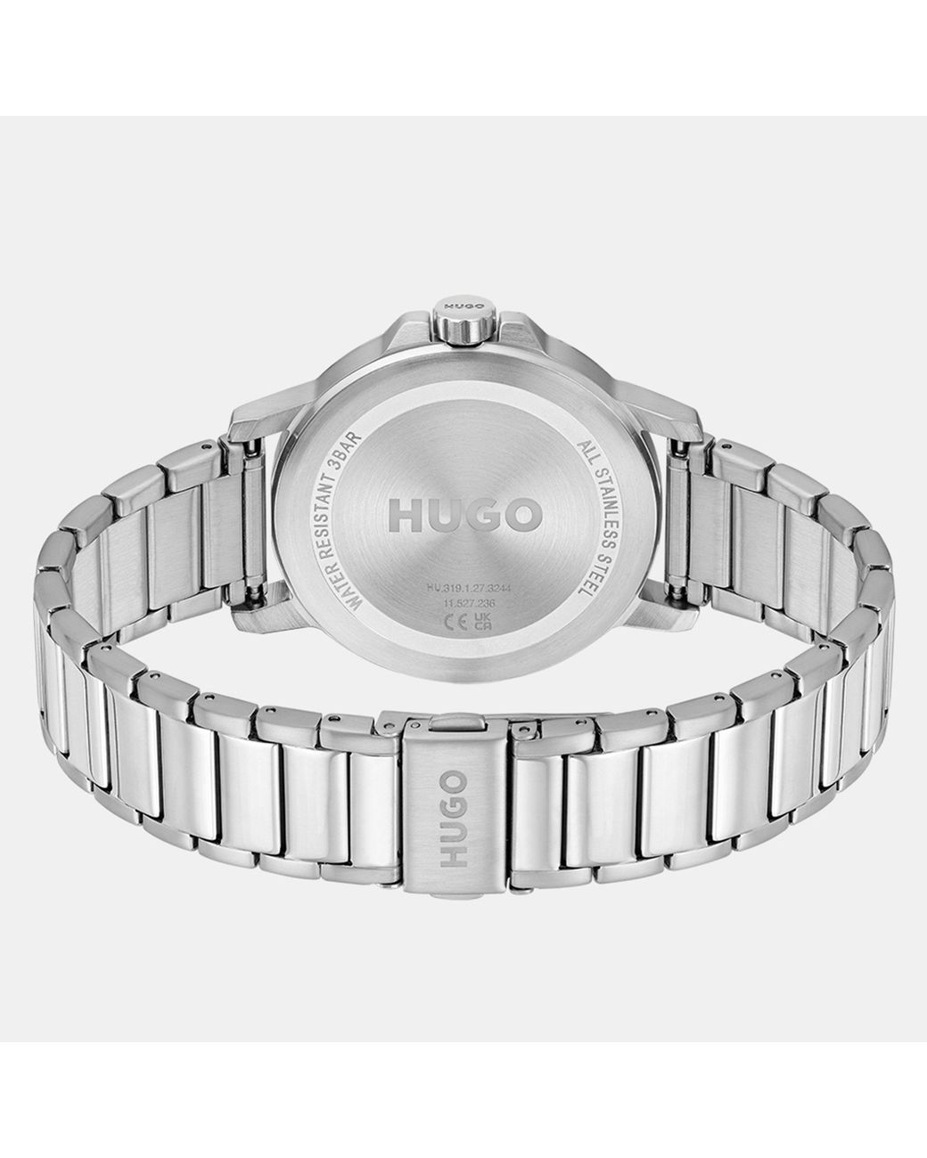 HUGO Metallic Gents #Smooth Stainless Steel Bracelet Watch for men