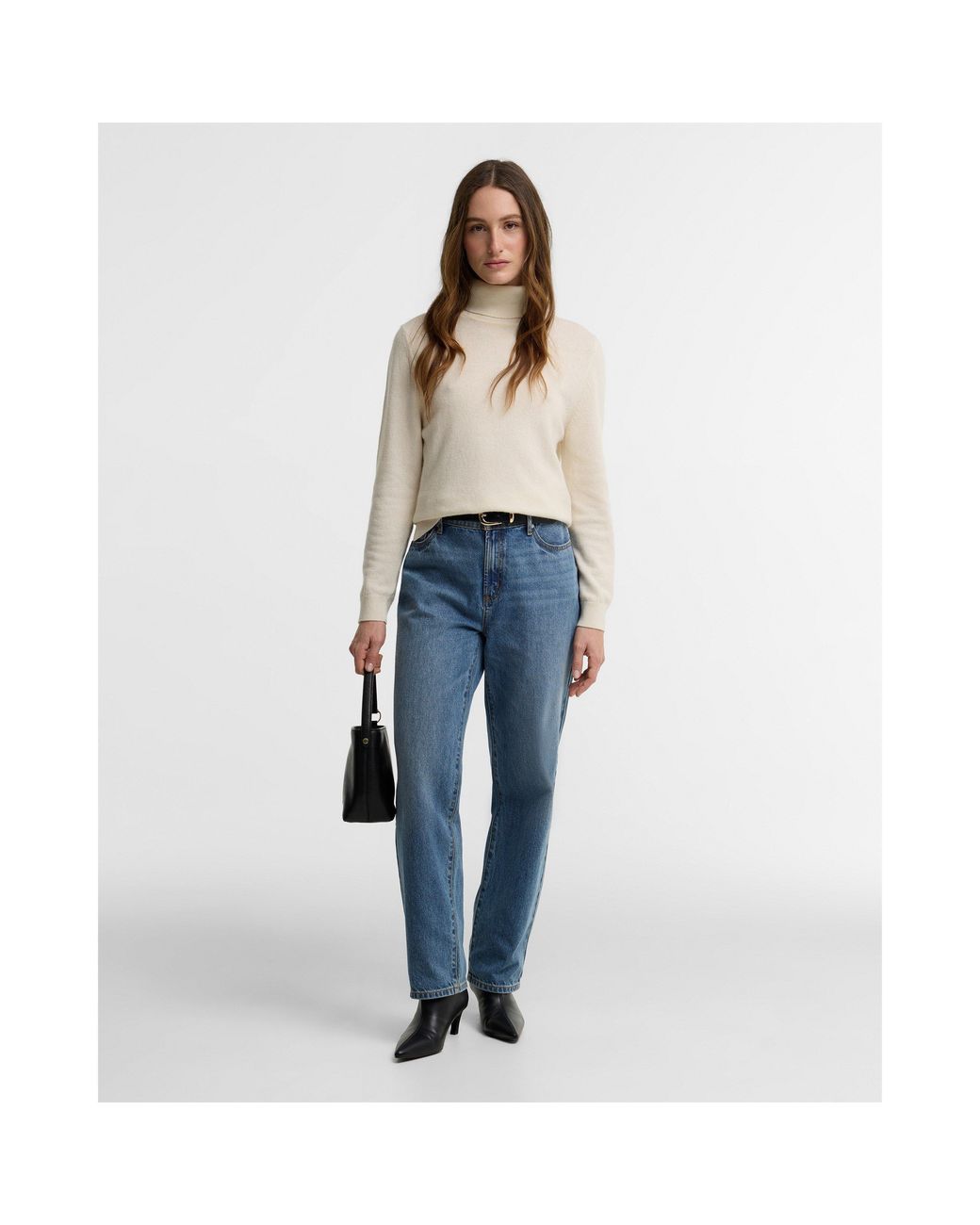 Barbour White Pendle Roll-Neck Jumper