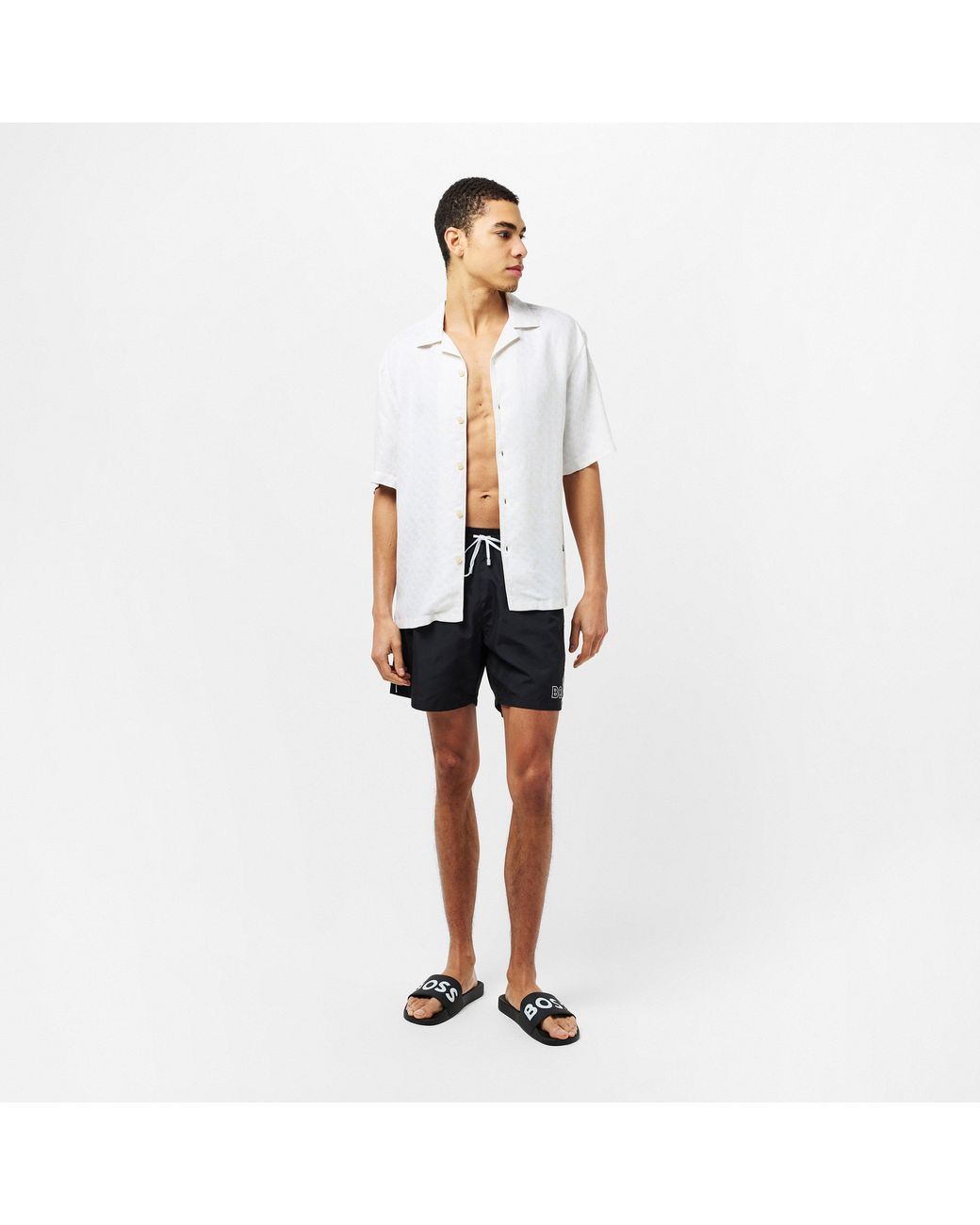 Boss Black Comfy Slider Sandals With Logo Detail (Aryeh) for men