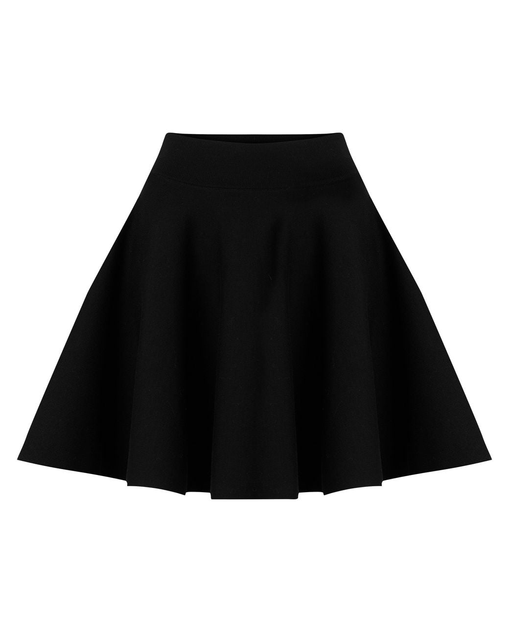 AMI Black Godet Viscose Mini Skirt