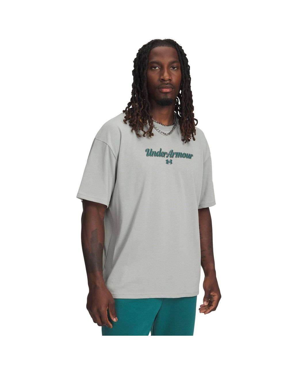 Under Armour Gray Heavyweight Wordmark Short Sleeves T-Shirt for men