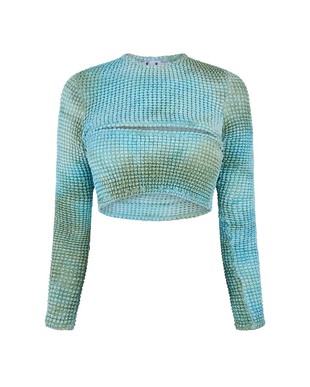 Off-White c/o Virgil Abloh Green Tie-Dye Relaxed Fit Cut Out Top